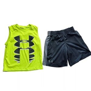 Lot of 2 Boy's Under Armour Tank And Shorts Size YXS